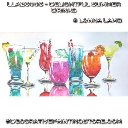 Delightful Summer Drinks Painting Pattern - Lonna Lamb